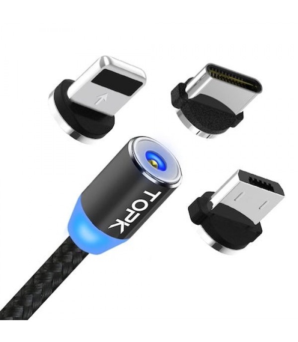 Micro USB/Type C/iPhone Magnetic Charge Cable | TOPK